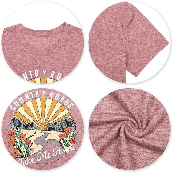 Women's Polyester blend Shirt Country Music  Tshirts Vintage Graphic - Picture 4 of 5